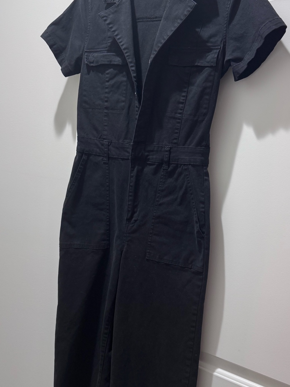 pistola Black Short-Sleeve Button-Front Jumpsuit with Pockets - Picture 4 of 5